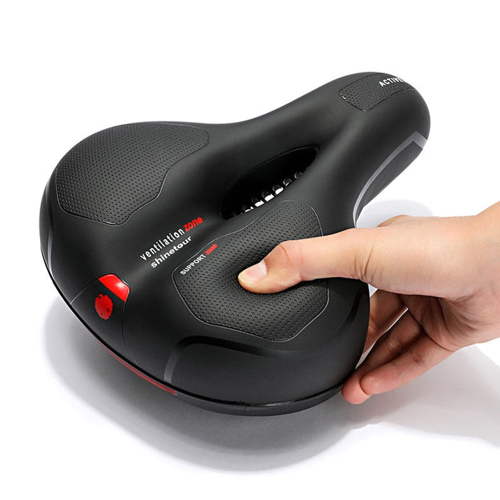 Ergonomisch unisex fietszadel voor comfortabel fietsen op stadsfiets en mountainbike.