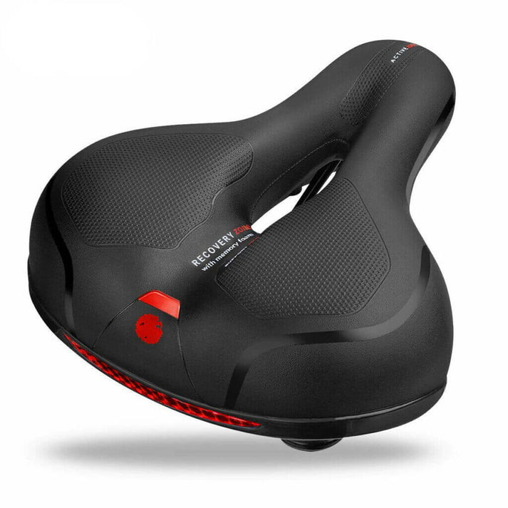 Geel ergonomisch fietszadel, comfortabel en ademend, een ideaal fietsaccessoire voor elke rit.