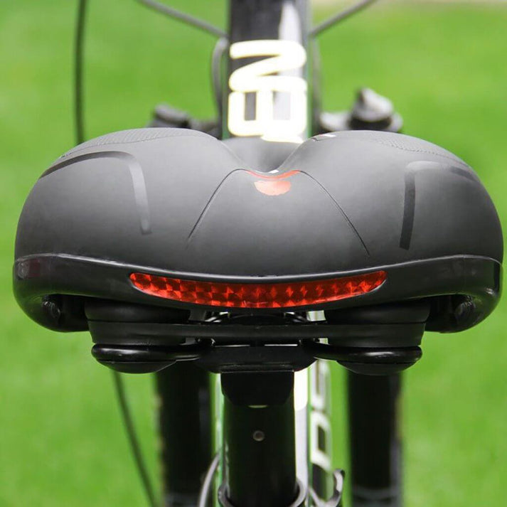 Ademend unisex fietszadel met schokabsorptie, ideaal voor comfortabel en ergonomisch fietsen.