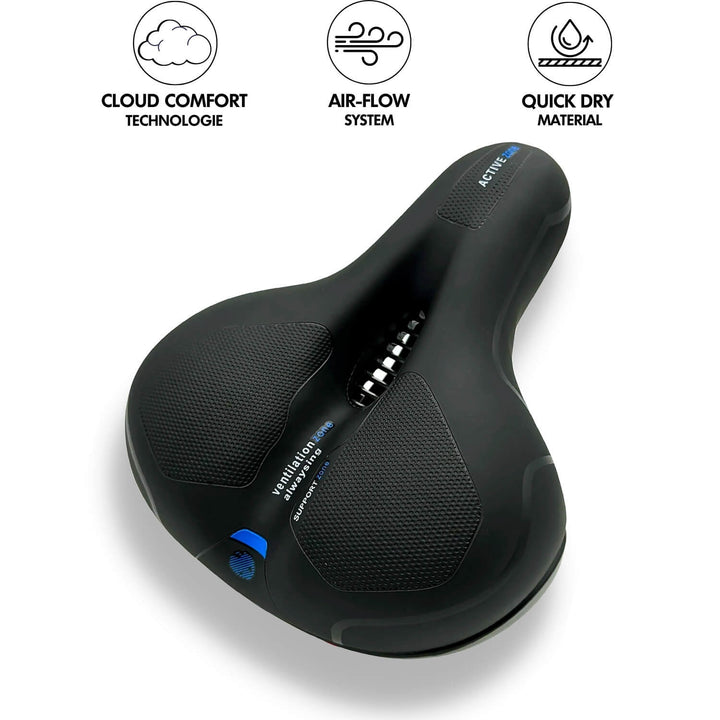 Pijnvrij fietsen met dit ergonomische zadel: ademend, schokabsorberend, comfortabel unisex ontwerp.