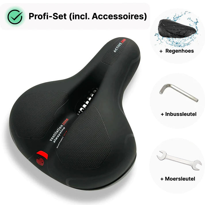 Dit ergonomisch fietszadel is comfortabel, ademend en geschikt voor racefiets, stadsfiets en MTB.