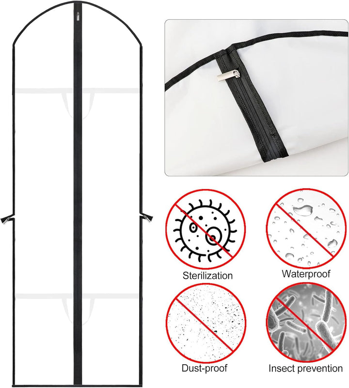 Opbergtas voor bruiloftskleding: 160 cm lange beschermhoes voor de bruidsjurk.