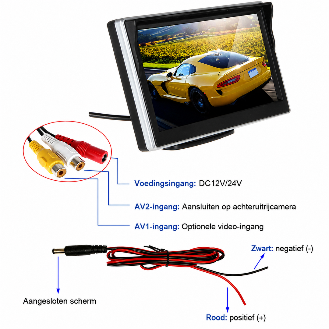 Draadloze Achteruitrijcamera | Nachtzicht 20m | Voor Auto & Camper