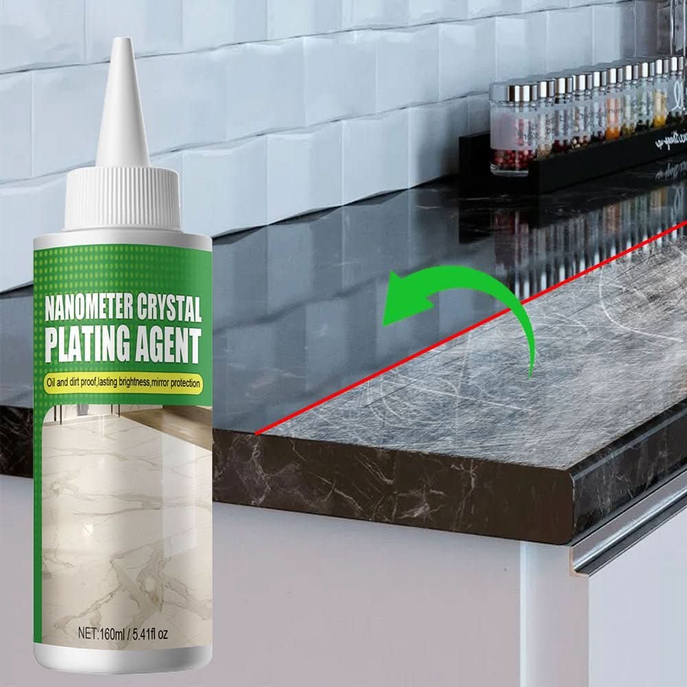 Fles NanoShine Steencoating voor hoogglans afwerking op marmer en graniet. Nanotechnologie steenbescherming.