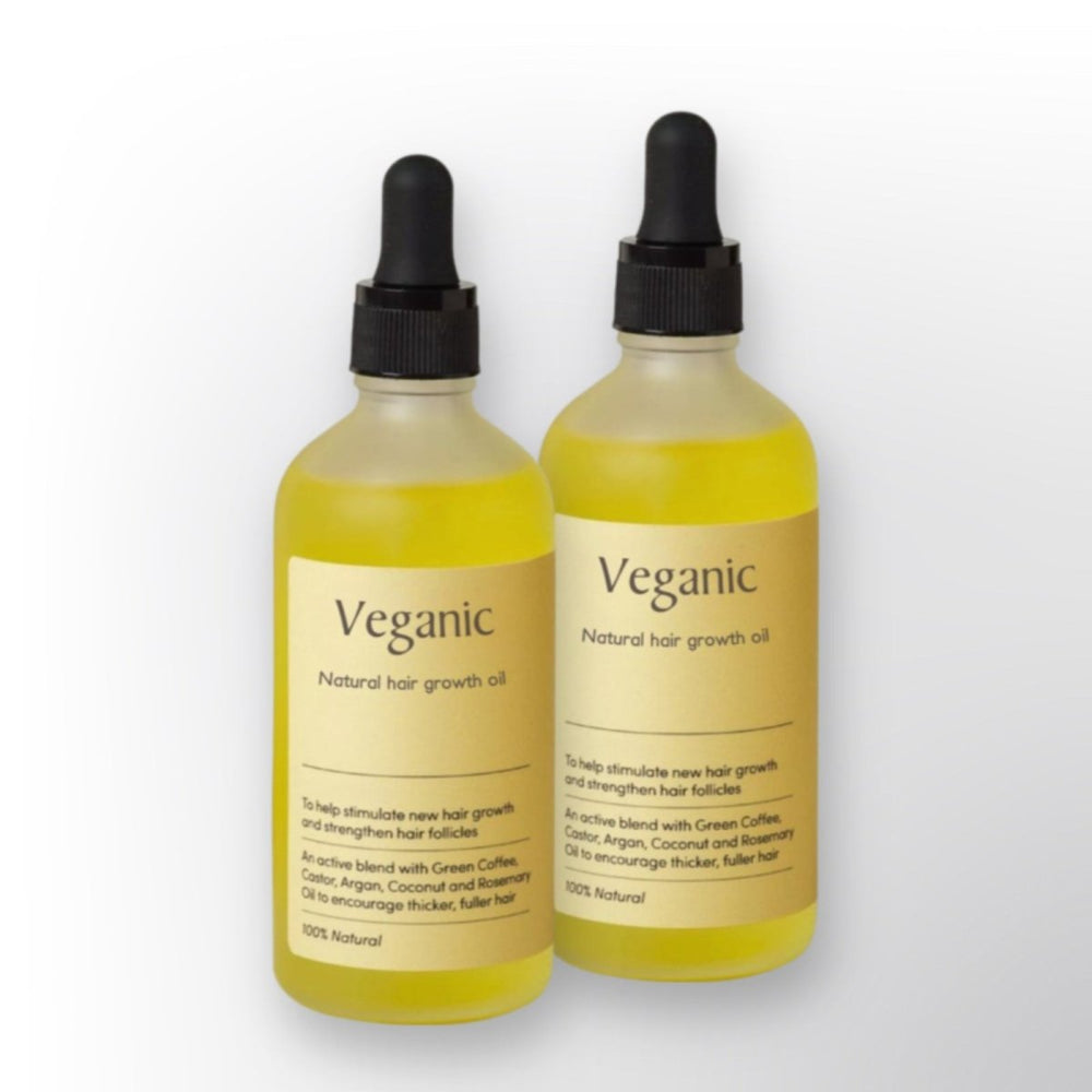 Veganic haarolie serum voor haargroei en minder haaruitval. Bevat biologische kokosolie en arganolie.
