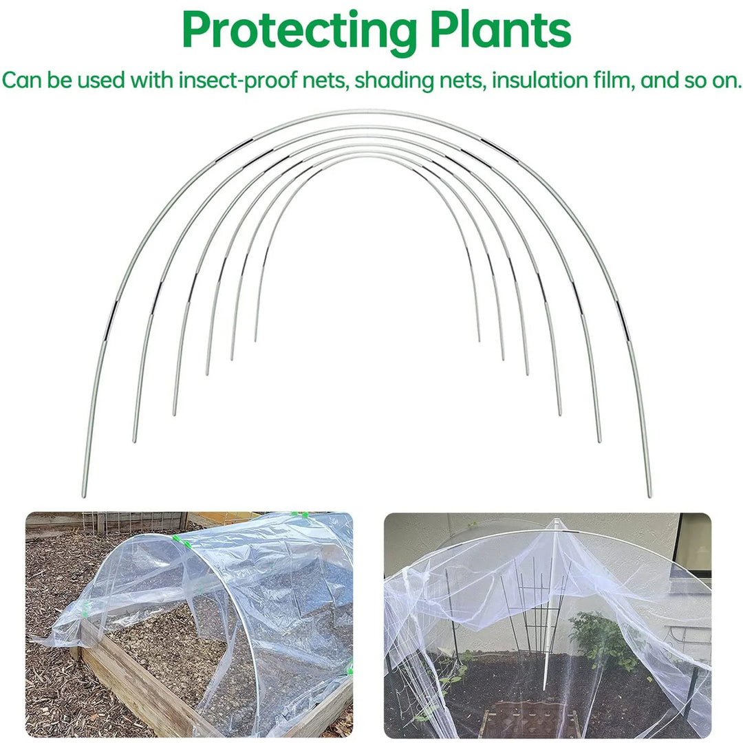 DIY tuinboogset van glasvezel voor flexibele plantentunnel; creëer makkelijk plantenbescherming in je moestuin.