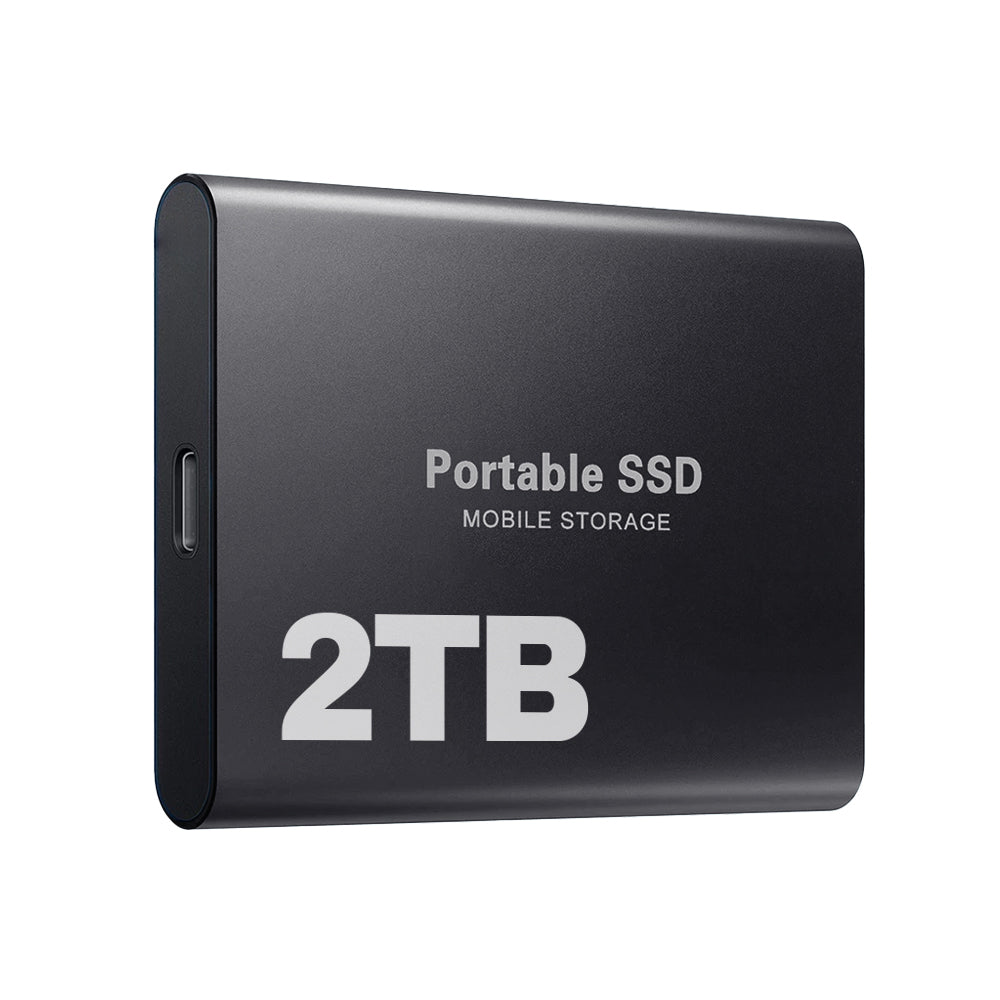 "FusionElite 2TB externe SSD, snel en schokbestendig, zilverkleurig, geschikt voor laptops en pc's"