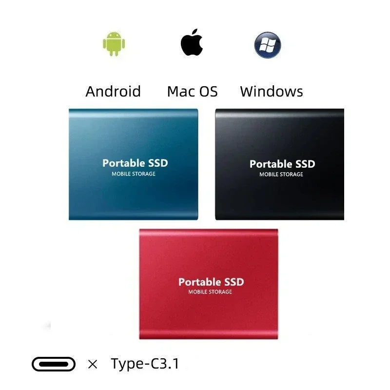 "FusionElite 2TB externe SSD, snel en schokbestendig, zilverkleurig, geschikt voor laptops en pc's"