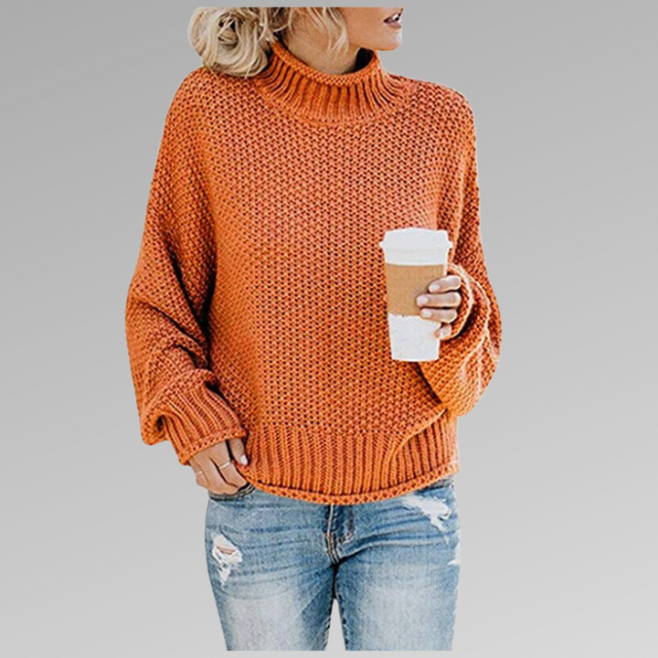 "Gebreide trui met ronde hals, ribgebreide boorden, zachte stof, elegante en casual uitstraling voor damesoutfits."