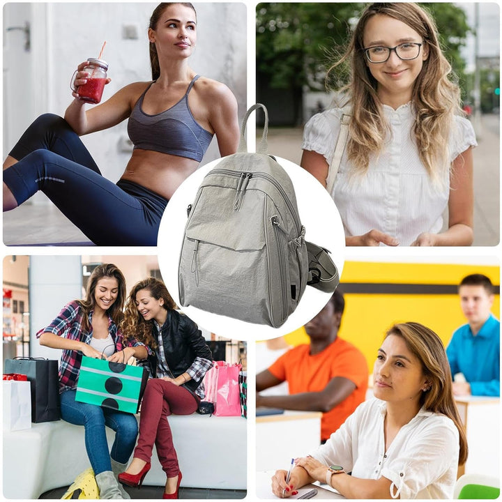 Unisex pendeltas, lichtgrijs en waterdicht, met diverse vakken voor laptop & accessoires.