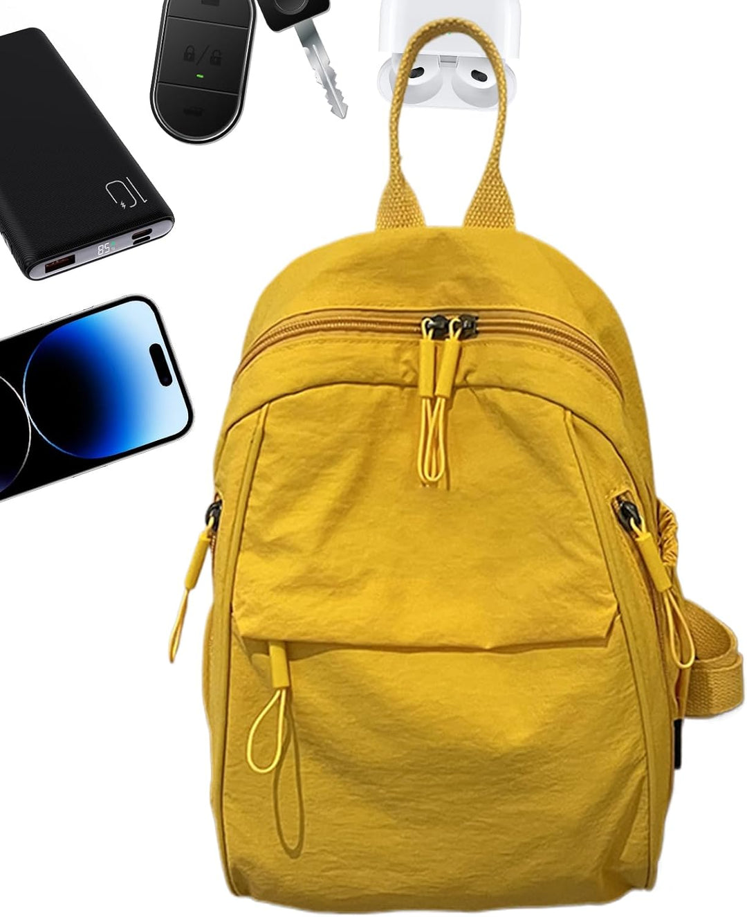 Multifunctionele unisex rugzak, waterdicht met handige vakken, verkrijgbaar in lichtgrijs.