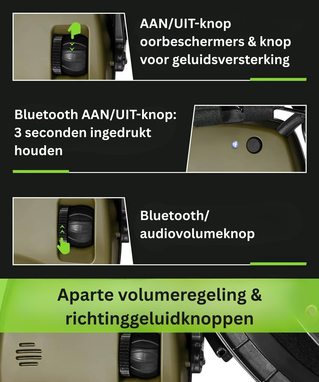 Veilige geluidsdempende gehoorbescherming voor schieten, jagen en tactische toepassingen; met Bluetooth.