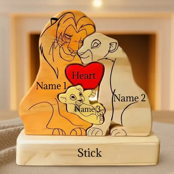 Gepersonaliseerd houten familiecadeau met beer motief, een liefdevol aandenken voor Moederdag.