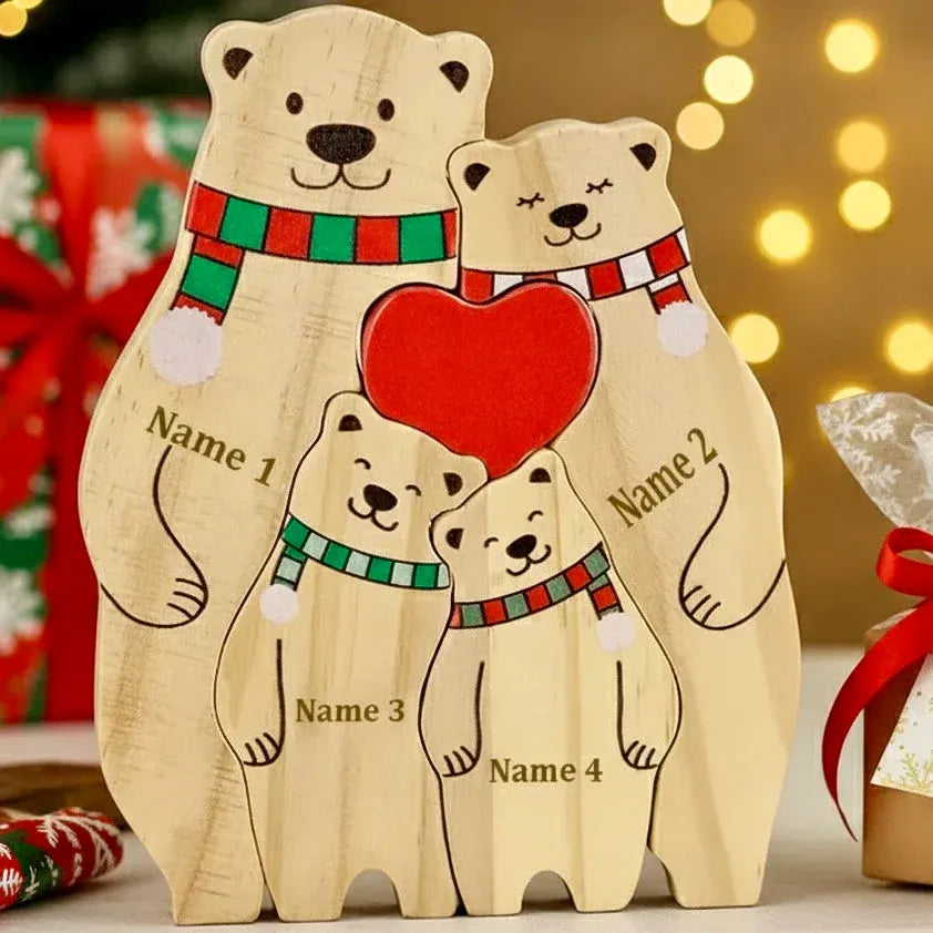 Gepersonaliseerd leeuw familiebeeld van hout, een mooie en duurzame decoratie voor thuis.