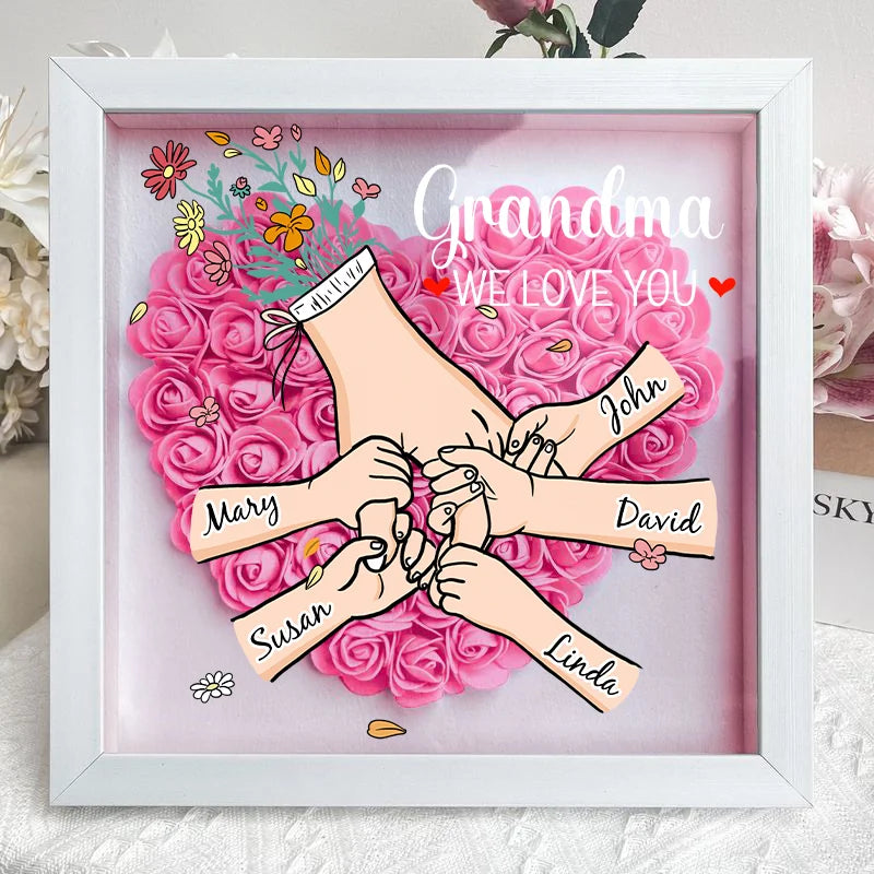 Vierkante gepersonaliseerde bloemenlijst, ideaal als familie herinnering en decoratie.