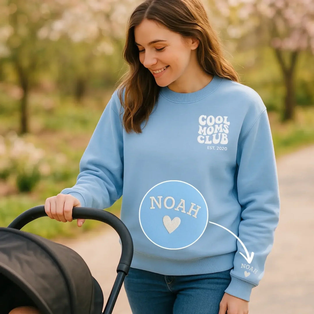 Zacht dames sweatshirt met uniek gepersonaliseerd design, perfect Moederdag geschenk voor moeders.