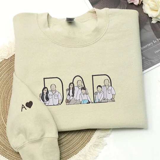 Unisex geborduurde sweatshirt, perfect als gepersonaliseerd cadeau voor Vaderdag, Moederdag of andere momenten.