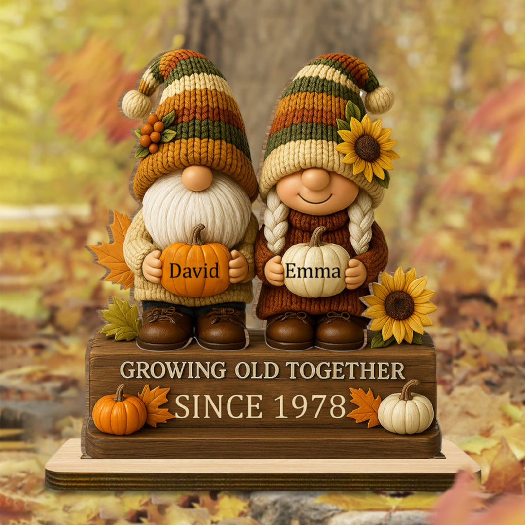 Decoratieve houten herfst plaque met gegraveerde bladeren en hart, uniek cadeau voor bruiloft of interieur decoratie.