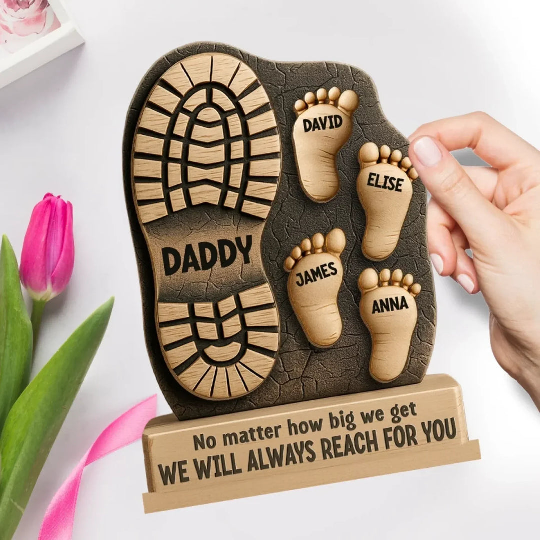Decoratieve gepersonaliseerde houten plaquette, een blijvende herinnering voor elke man, vader of opa. Woondecoratie.