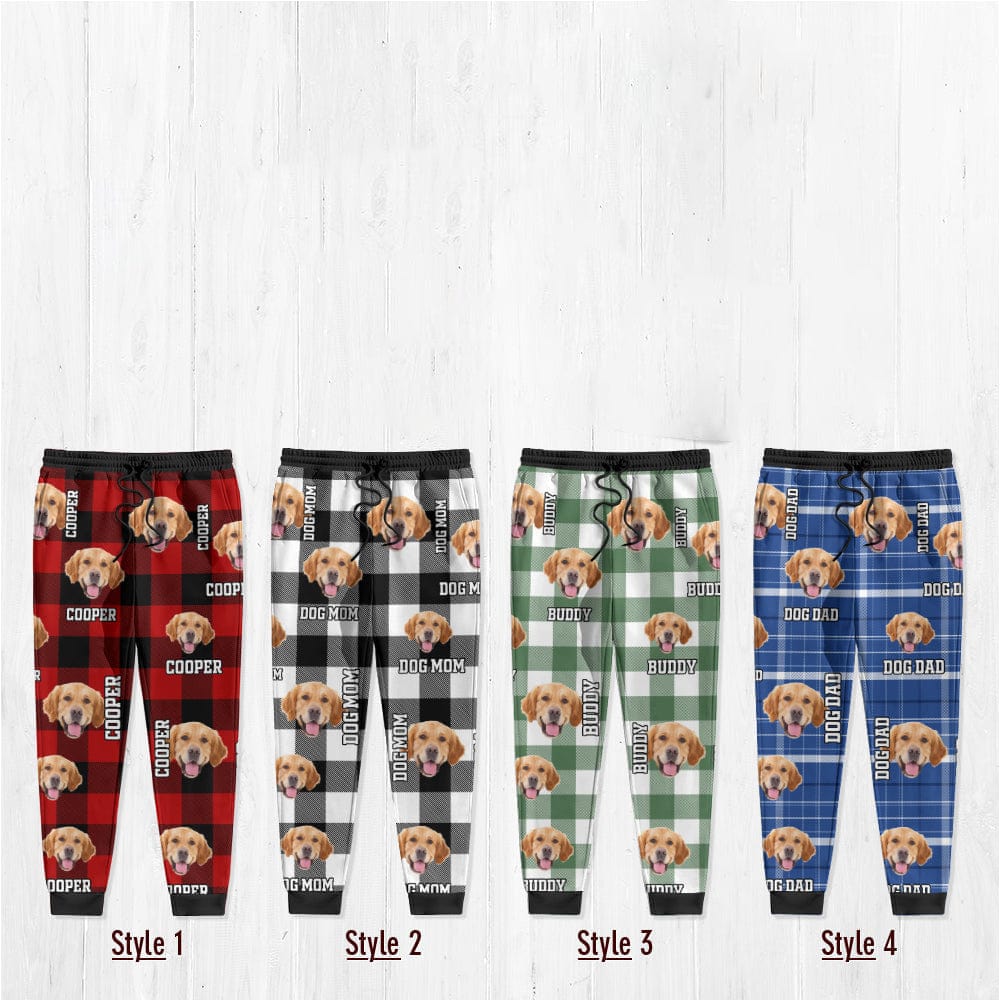 Modieuze joggingbroek met heldere print van jouw huisdierfoto. Gepersonaliseerde sweatpants voor heren en dames.
