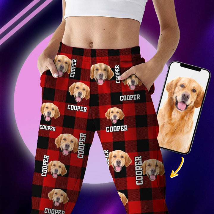 Must-have voor dierenliefhebbers: gepersonaliseerde joggingbroek met foto van je huisdier. Comfortabele pasvorm.
