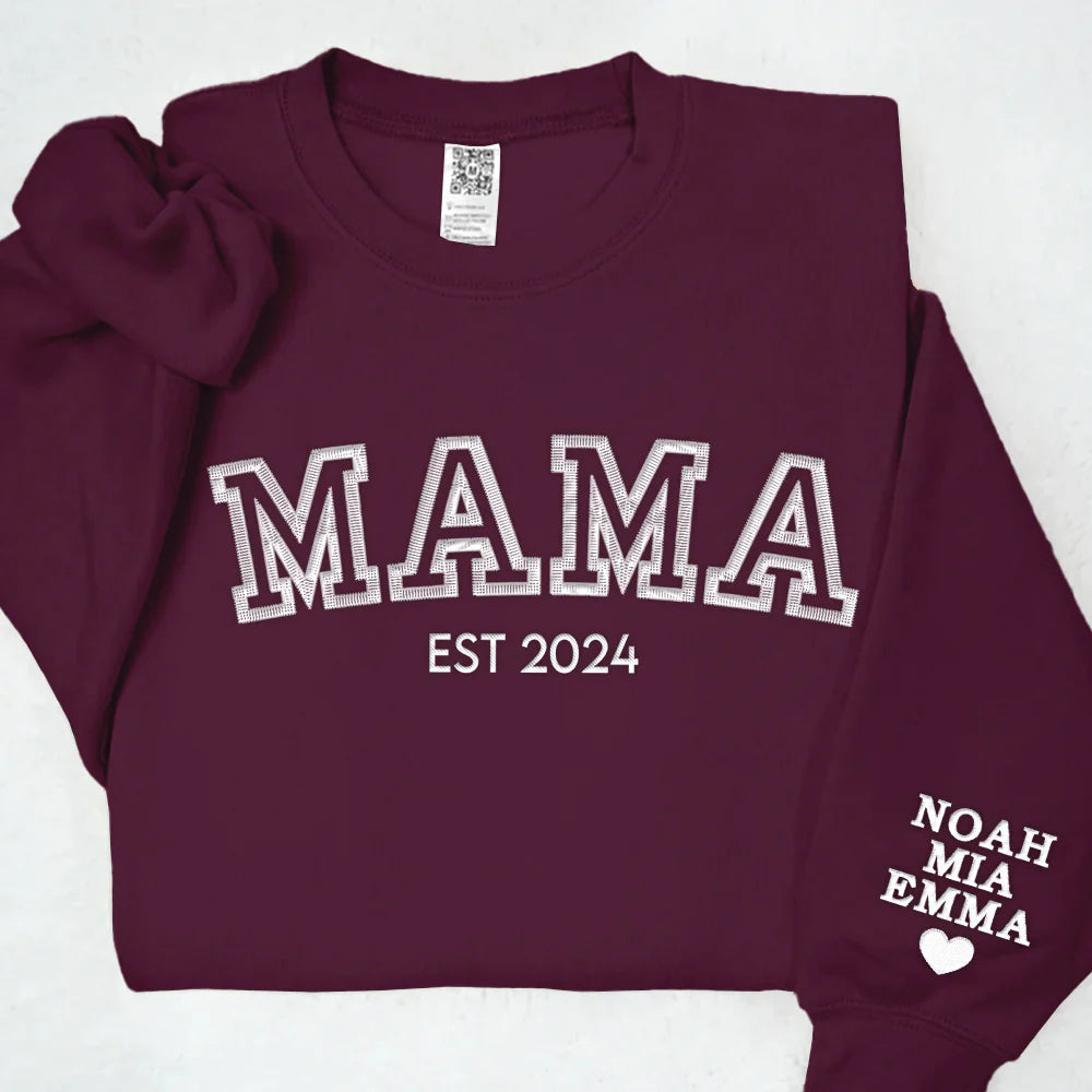 Comfortabele sweater met namen van kinderen, origineel cadeau.