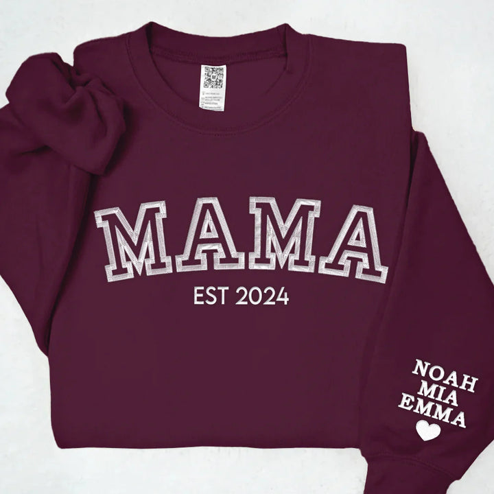 Comfortabele sweater met namen van kinderen, origineel cadeau.