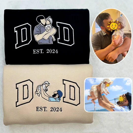 Donkergrijze gepersonaliseerde hoodie, een warm en stijlvol cadeau voor vaders met custom borduurwerk.