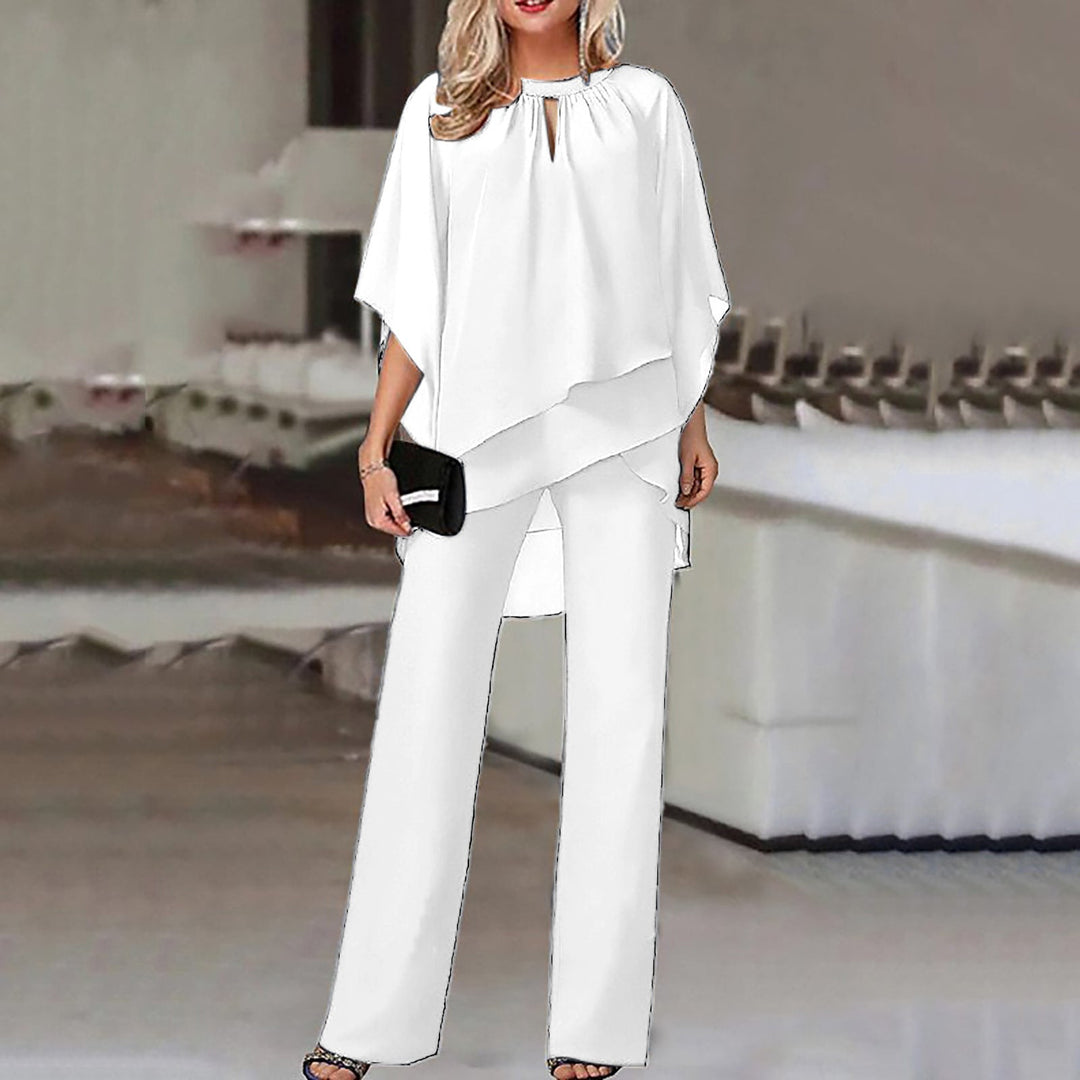 Trendy glanzende dames co-ord set, comfortabel en elegant, perfect voor lente- en zomeravondfeesten.