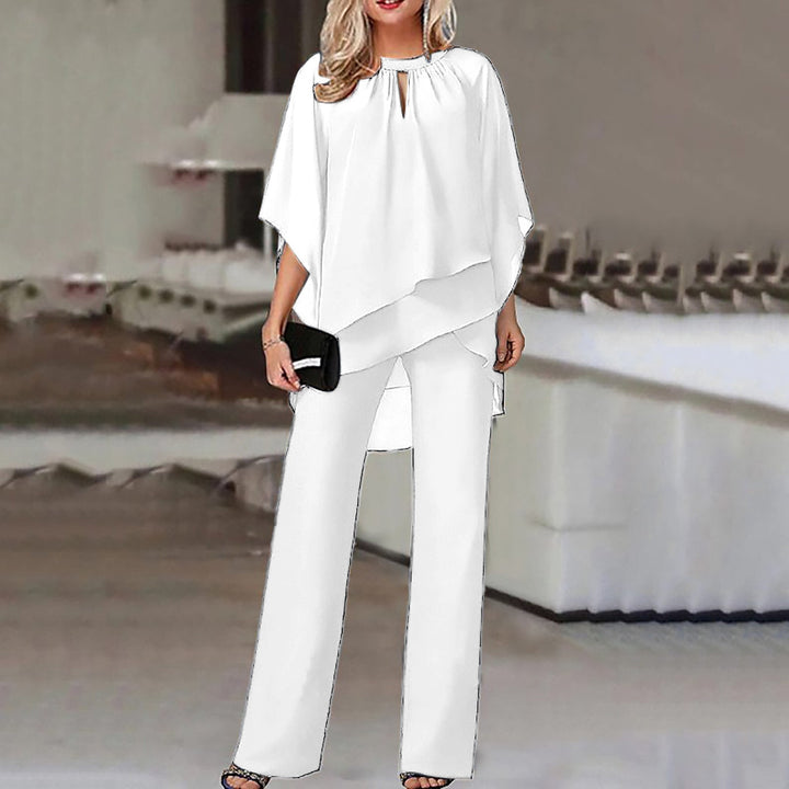 Trendy glanzende dames co-ord set, comfortabel en elegant, perfect voor lente- en zomeravondfeesten.