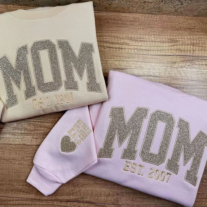 GlowMama 'Beste Mama' T-shirt met glitter, gepersonaliseerd met namen