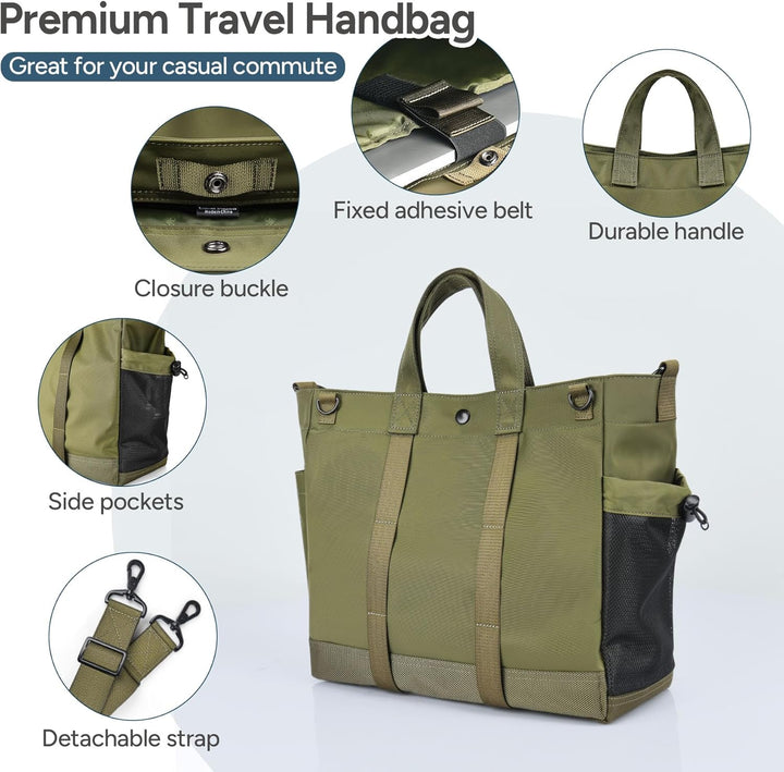 Interieur van MetroCarry laptop schoudertas, grijs, met aparte vakken voor laptop en accessoires.