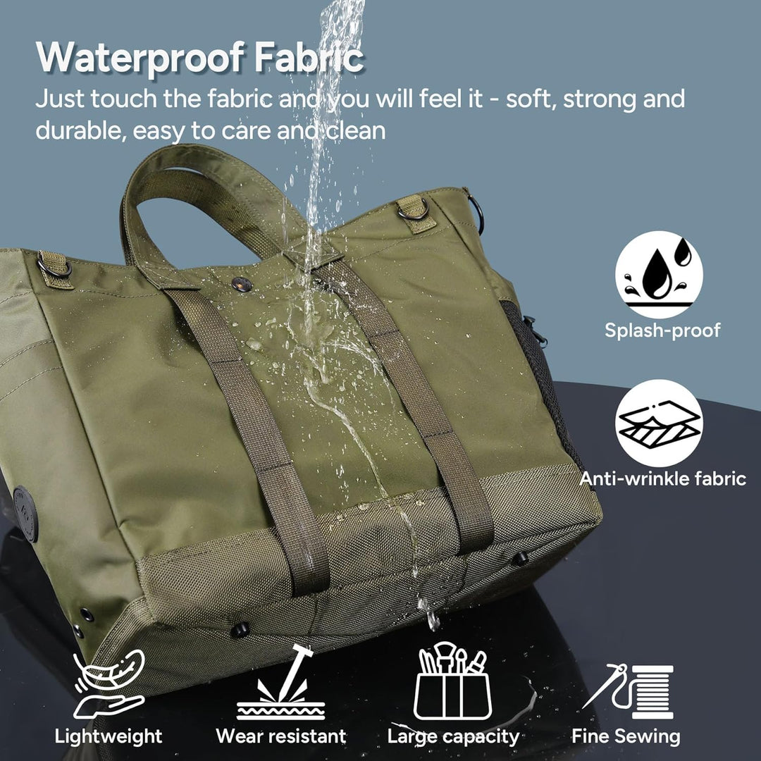 Groene MetroCarry laptoptas, een veelzijdige schoudertas voor werk, studie en dagelijkse pendelaars.