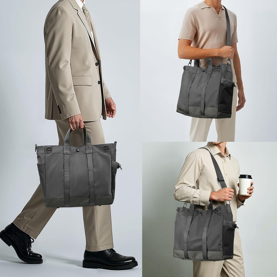 Stijlvolle unisex MetroCarry schoudertas, groen, perfect als laptop handtas voor werk of reizen.