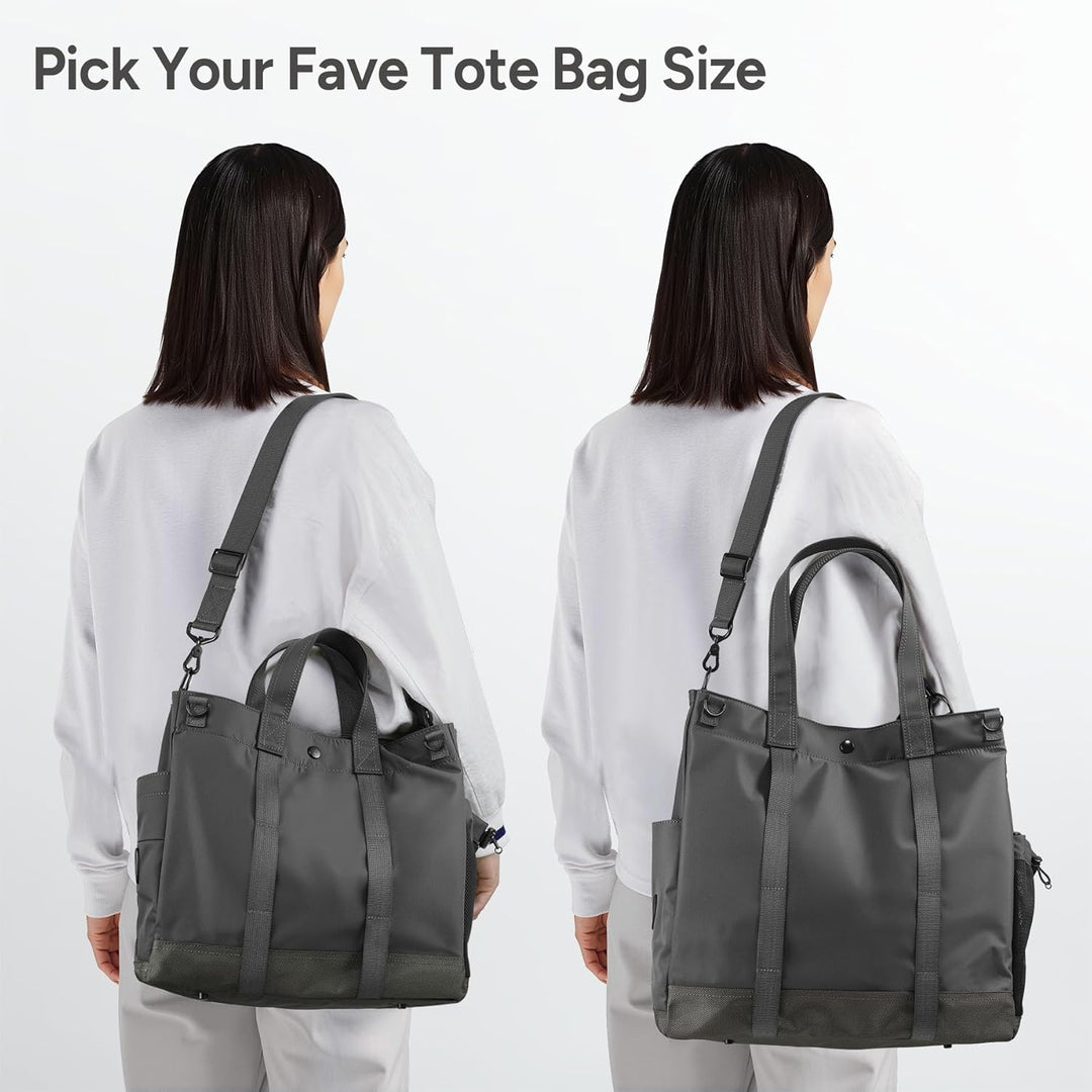 MetroCarry crossbody laptop tas, grijs, met verstelbare riem; een praktische en moderne werktas.