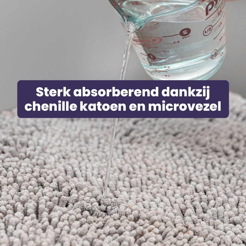 Wasbare antislip deurmat voor honden; voorkomt vieze poten en houdt je huis schoon. Perfect voor huisdieren.