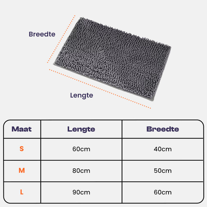 Grote wasbare honden schoonloopmat, perfect voor bij de deur. Makkelijk te reinigen en antislip vloerbescherming.