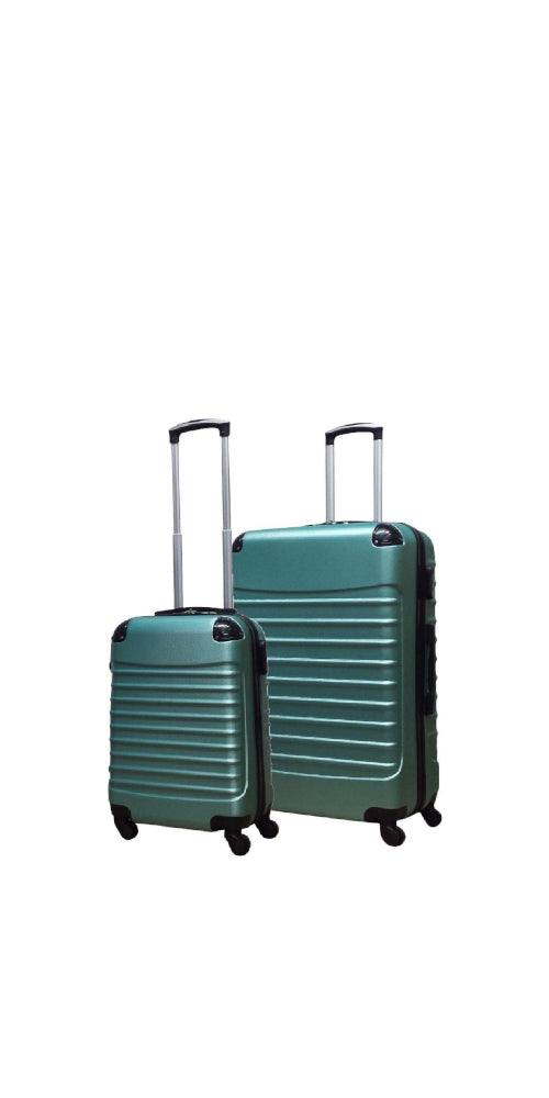 Groene 2-delige hardcase kofferset Napoli, ideaal voor stijlvol reizen en vakantie.