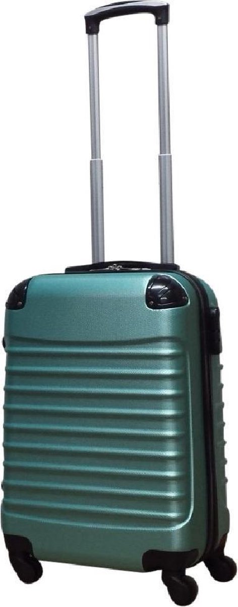 Groene Napoli kofferset, hardcase en rolkoffer functionaliteit voor al je vakanties.