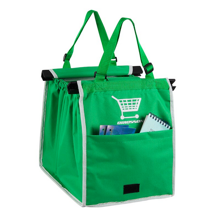 Groene EcoCarry herbruikbare boodschappentas, ideaal voor duurzaam winkelen. Milieuvriendelijke opvouwbare draagtas.