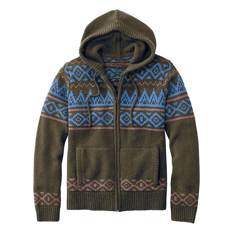 Groene heren hoodie met vintage stijl en retro look, comfortabele trui voor een casual uitstraling in alle seizoenen.