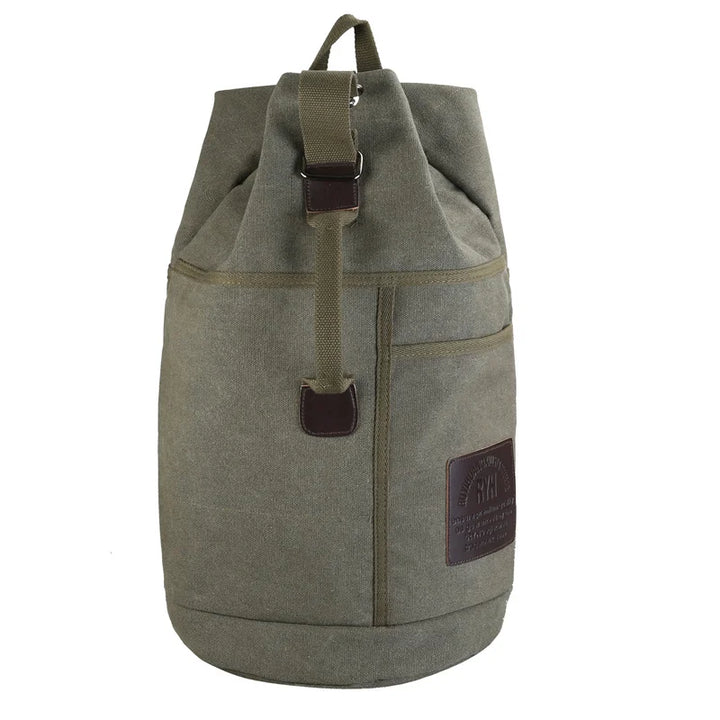 Stevige, duurzame canvas TrekMate rugzak, ideaal voor dagelijks gebruik, reizen, werk of school in khaki.