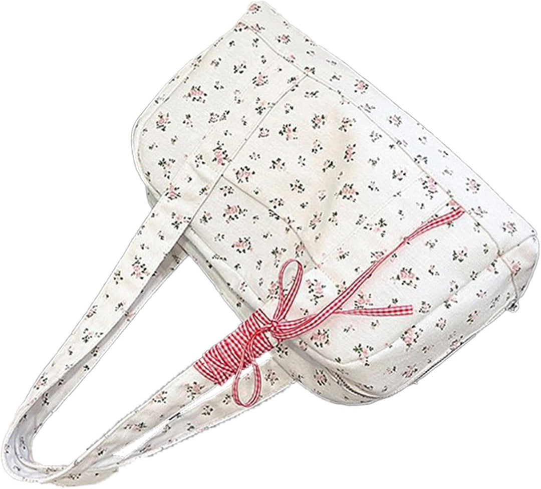 Grote Floria dames weekendtas van canvas met elegante strik, ideaal voor stijlvolle reizen.