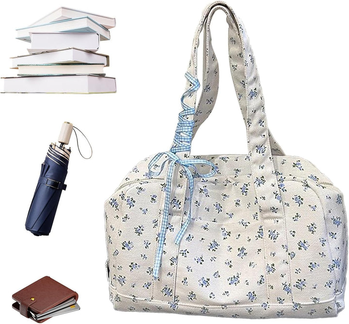 Floria strik tas: grote canvas weekendtas voor dames, roze design, perfect voor stijlvolle reisavonturen.