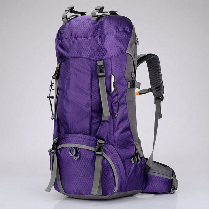 Waterafstotende trekking rugzak, perfect voor kamperen en lange wandelingen; royale capaciteit.