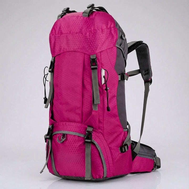 Unisex avontuurlijke backpack voor wandelen en reizen; comfortabele pasvorm en grote opbergruimte.