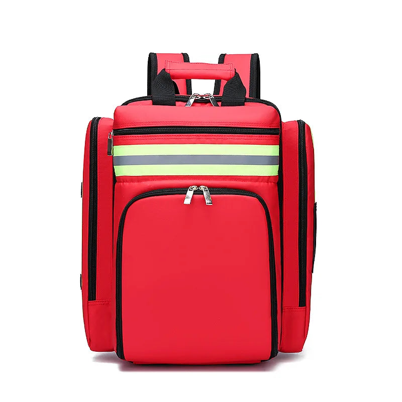Noodgeval EHBO-rugzak met essentiële medische kit voor noodgevallen en outdoor activiteiten.