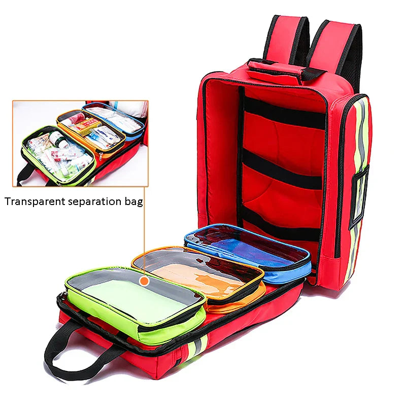Outdoor survival kit rugzak, duurzame EHBO-tas voor kamperen, wandelen en buitensport.