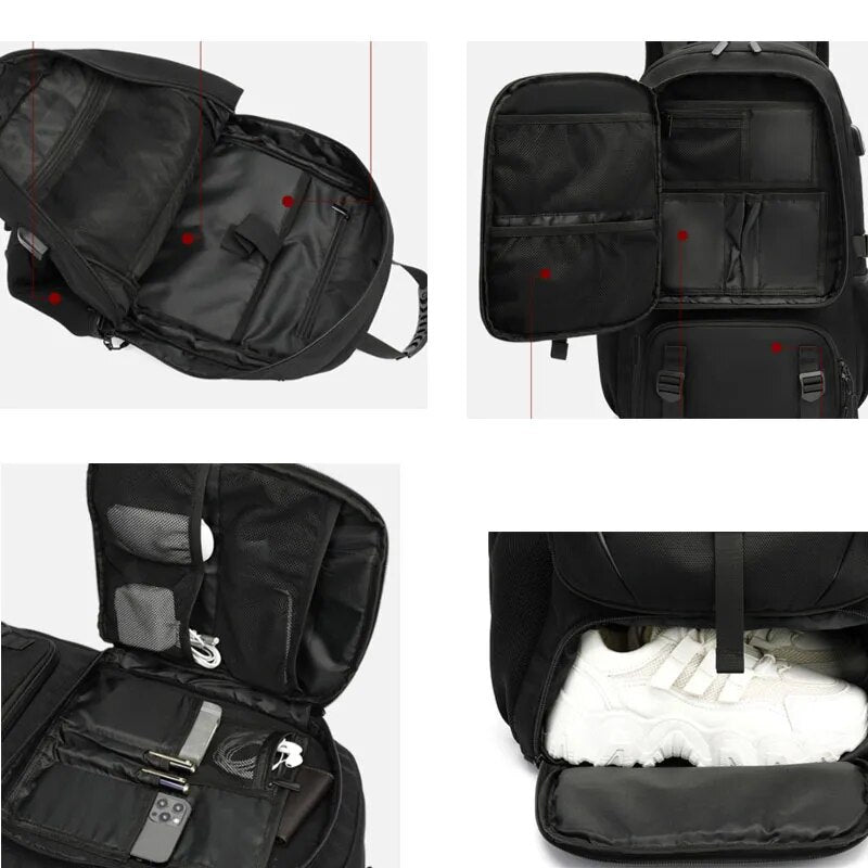 Unisex backpack comfortabel gedragen tijdens wandeling in de natuur. Grote capaciteit 50-80L, ideaal voor outdoor avonturen.