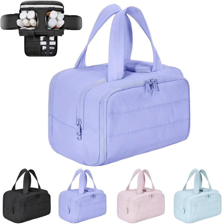 Stijlvolle Selvane waterdichte reis toilettas voor dames. Grote make-up organizer voor op vakantie.